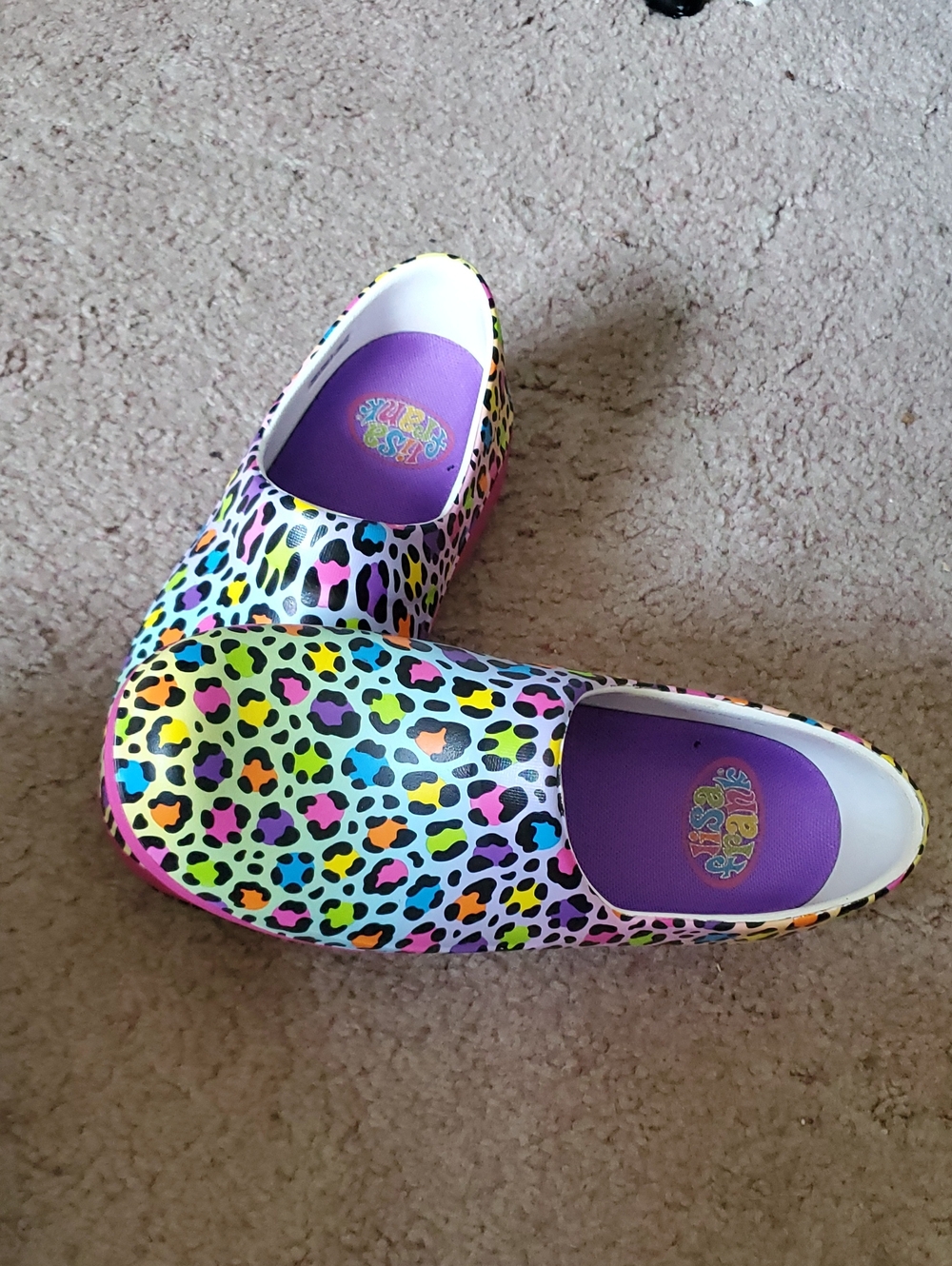 Colorful Neon Leopard Slip-On Clogs